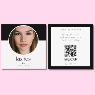 Lash Tech QR Code Foto Socials Zwart Wit Vierkant Vierkante Visitekaartje