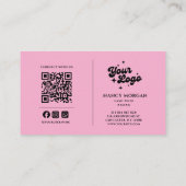 Lash Tech Roze 3 Foto Raster Qr Code Lash Artiest Visitekaartje (Achterkant)