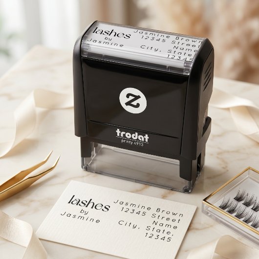 Lash Tech Studio Aangepast Retouradres Elegant Zelfinktende Stempel