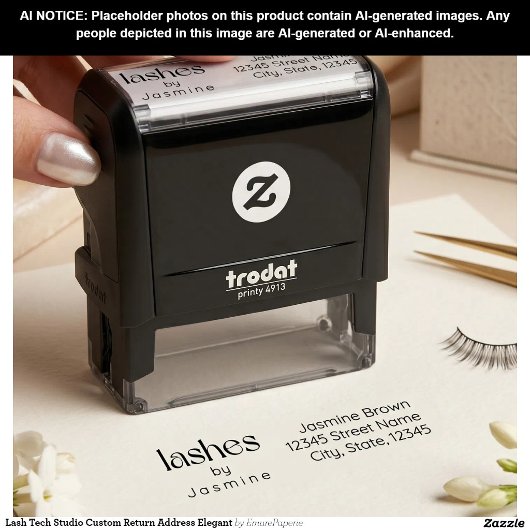 Lash Tech Studio Aangepast Retouradres Elegant Zelfinktende Stempel