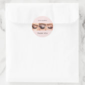 Lash Tech Studio Script Monogram Foto Bedankt Ronde Sticker (Tas)