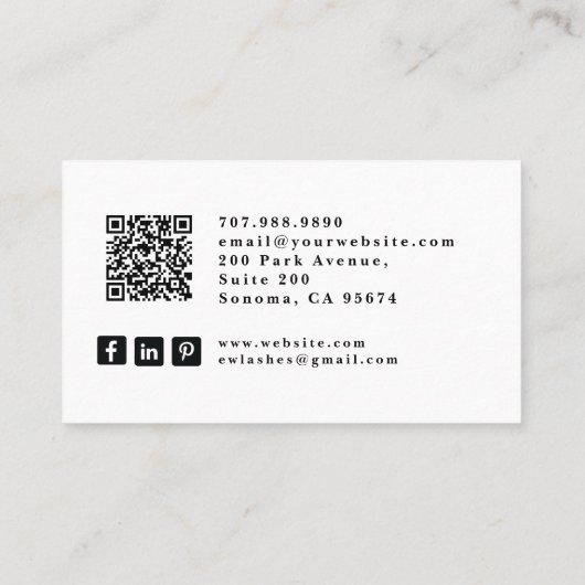 Lash Tech Tarot Visitekaartje (Achterkant)