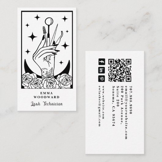 Lash Tech Tarot Zakelijke Kaart Visitekaartje (Voorkant / Achterkant)