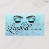 Lash Tech Turquoise Blue Glam Glitter Eyes Visitekaartje (Voorkant)