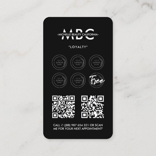 Lash Tech Zwart Roze Make-up Artiest Portfolio Visitekaartje (Achterkant)