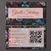 Lash Technician Black Opal Edelsteen QR-code Visitekaartje