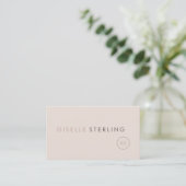 Lash Technician Blush Pink Minimalist Luxury Visitekaartje (Staand voorkant)