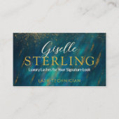 Lash Technician Dark Opal Glam Moderne QR-code Visitekaartje (Voorkant)