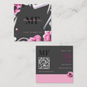 Lash Technician, Eyelash Infills QR Code Monogram Vierkante Visitekaartje (Voorkant / Achterkant)