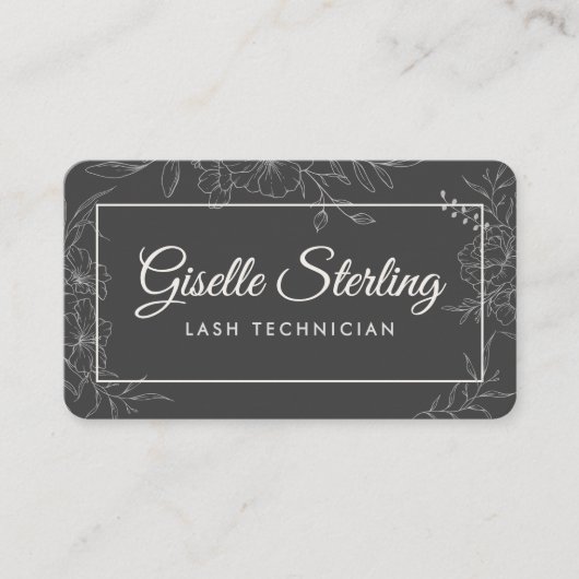 Lash Technician Floral Visitekaartje (Voorkant)