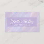 Lash Technician Iridescent Pastel Opal Holographic Visitekaartje (Voorkant)