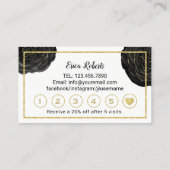 Lash Technician Make-up Artiest Zwart Bloemen Klantenkaartje (Achterkant)