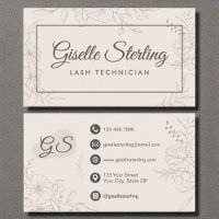 Lash Technician Neutral Ivory Floral Elegant