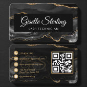 Lash-technicus Black Gold QR-code Visitekaartje