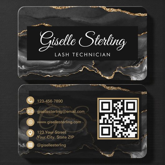 Lash-technicus Black Gold QR-code  Visitekaartje