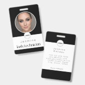 Lash-technicus Elegante foto zwart en wit ID Badge (Voor- en achterkant)