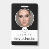 Lash-technicus Elegante foto zwart en wit ID Badge (Voorzijde)