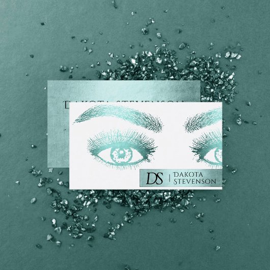 Lash-technicus | Luxe turquoise Blauwgroen groen Visitekaartje