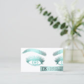 Lash-technicus | Luxe turquoise Blauwgroen groen Visitekaartje (Staand voorkant)