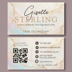 Lash-technicus Opal Stone QR-code Visitekaartje