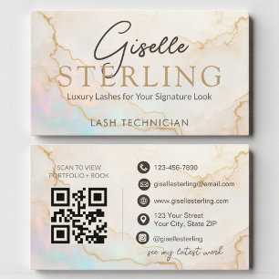 Lash-technicus Opal Stone QR-code Visitekaartje