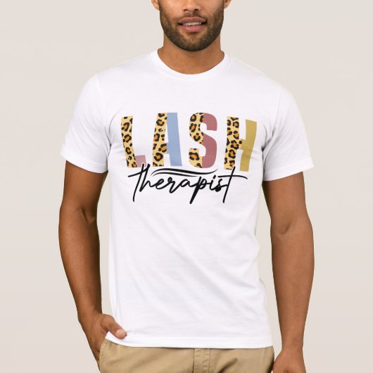 Lash Therapist Leopard Eyelash Tech Lash Lash T-shirt (Voorkant)
