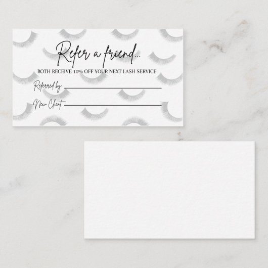 Lash Verwijs een vriend Kaart (Voorkant / Achterkant)