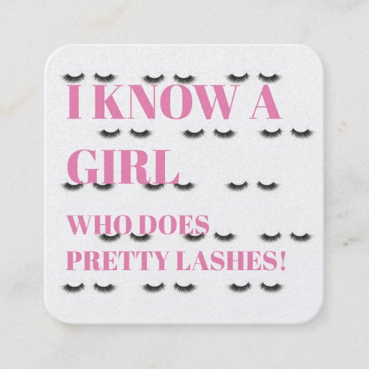 Lash verwijzingskaart vierkante visitekaartje (Voorkant)