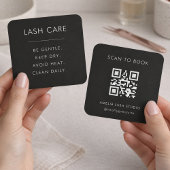 Lash Verzorgingsinstructies QR Code Vierkante Kaar Visitekaartjes