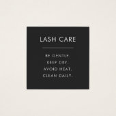 Lash Verzorgingsinstructies QR Code Vierkante Kaar Visitekaartjes (Voorkant)