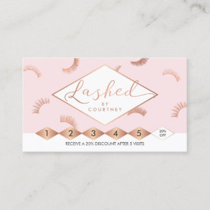 Lashed Text Lashes Pattern Pink/Roos Gold Loyalty