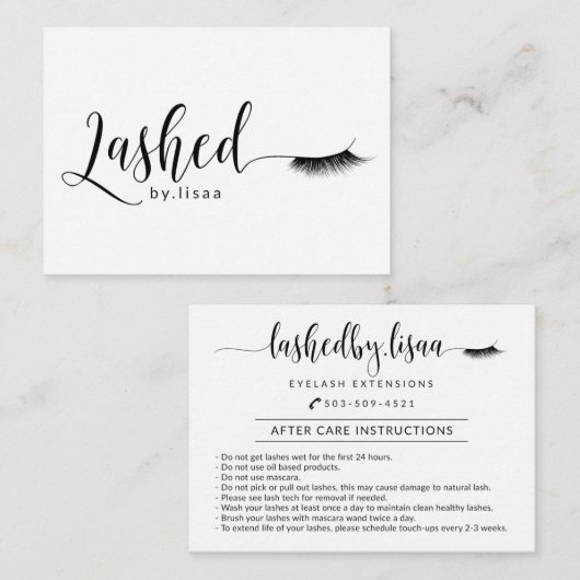 Lashed van Lisa Visitekaartje (Voorkant / Achterkant)