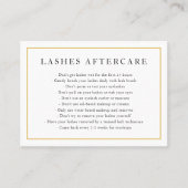 Lashes Aftercare Elegant Gold en White Monogram Visitekaartje (Voorkant)