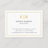 Lashes Aftercare Elegant Gold en White Monogram Visitekaartje (Achterkant)