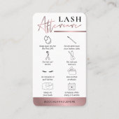 Lashes Aftercare Guide Roos Gold Bronze Lash Salon Visitekaartje (Voorkant)