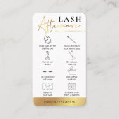 Lashes Aftercare Guide White & Gold Lash Salon Visitekaartje (Voorkant)