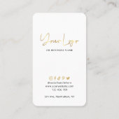 Lashes Aftercare Guide White & Gold Lash Salon Visitekaartje (Achterkant)