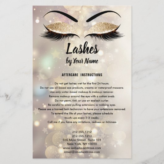 Lashes AFTERCARE-instructiebrochure Flyer (Voorkant)