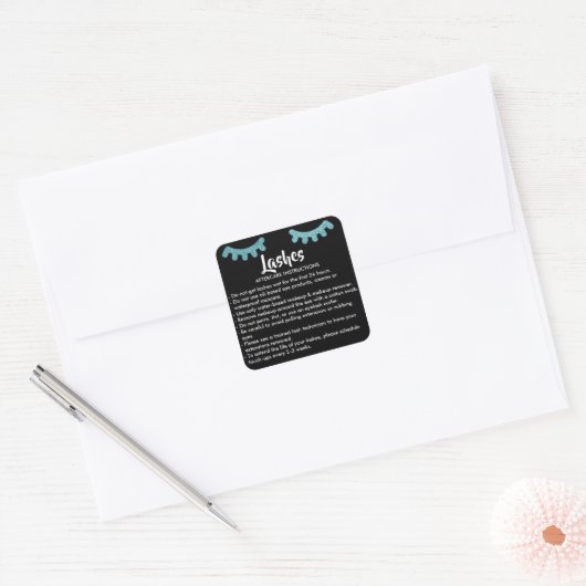 Lashes AFTERCARE INSTRUCTIES Sticker (Envelop)