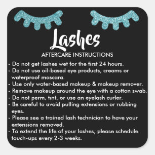 Lashes AFTERCARE INSTRUCTIES Sticker