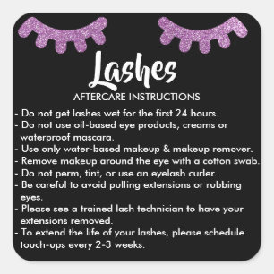 Lashes AFTERCARE INSTRUCTIES Sticker