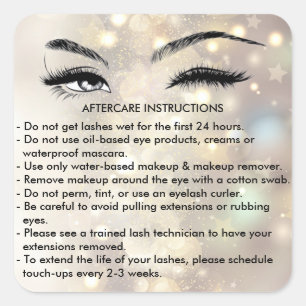 Lashes AFTERCARE INSTRUCTIES Sticker