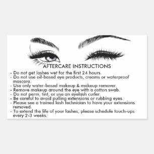 Lashes AFTERCARE INSTRUCTIES Sticker