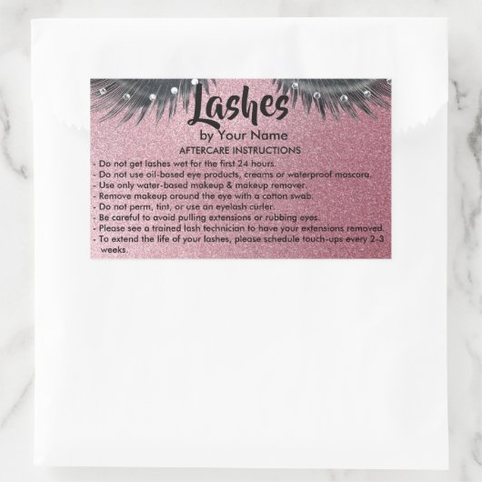 Lashes AFTERCARE INSTRUCTIES Sticker (Tas)