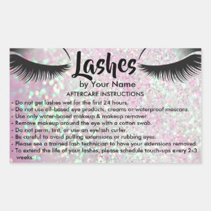 Lashes AFTERCARE INSTRUCTIES Sticker