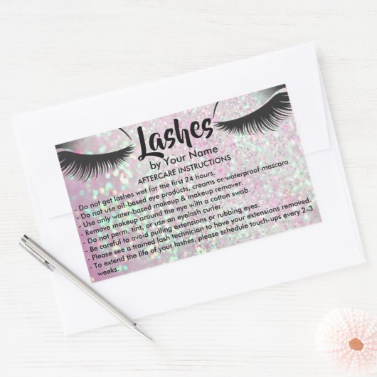 Lashes AFTERCARE INSTRUCTIES Sticker (Envelop)