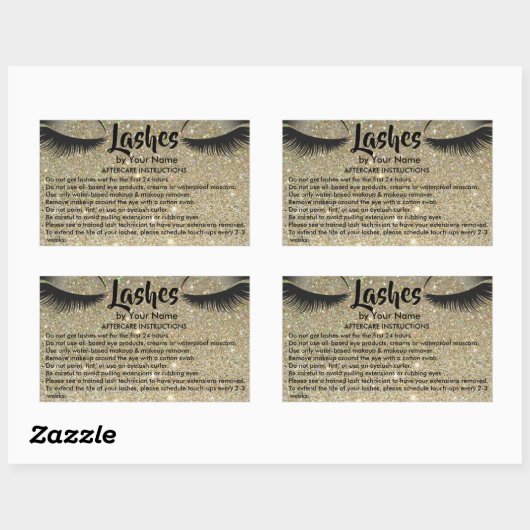 Lashes AFTERCARE INSTRUCTIES Sticker (Vel)