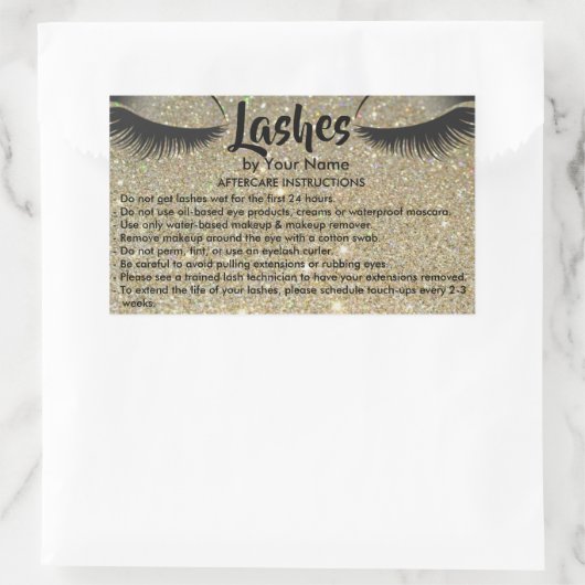 Lashes AFTERCARE INSTRUCTIES Sticker (Tas)