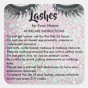 Lashes AFTERCARE INSTRUCTIES Sticker