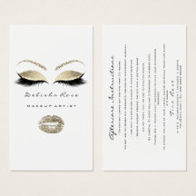 Lashes Aftercare Instruction Black White Gold Lips